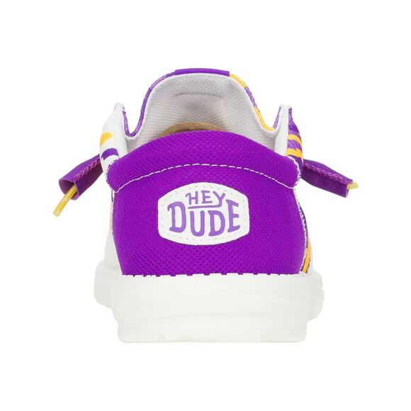 NEW HEY DUDE Mens Size 15 LSU Tigers Wally Tri Slip-On Shoes White Purple main image 5